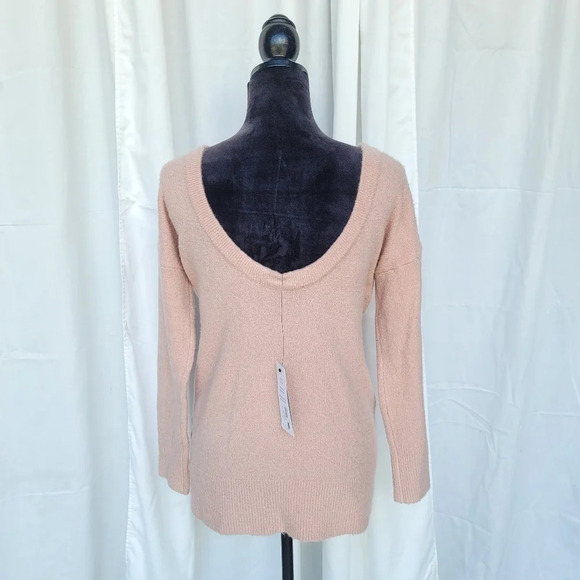 NWT French Connection Urban Flossy Sweater Cinder Rose Pink Scoop Back XS - Picture 3 of 14
